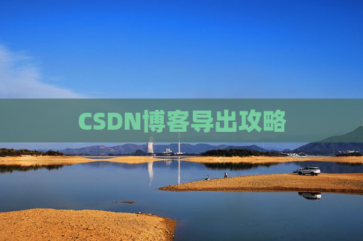 CSDN博客导出攻略